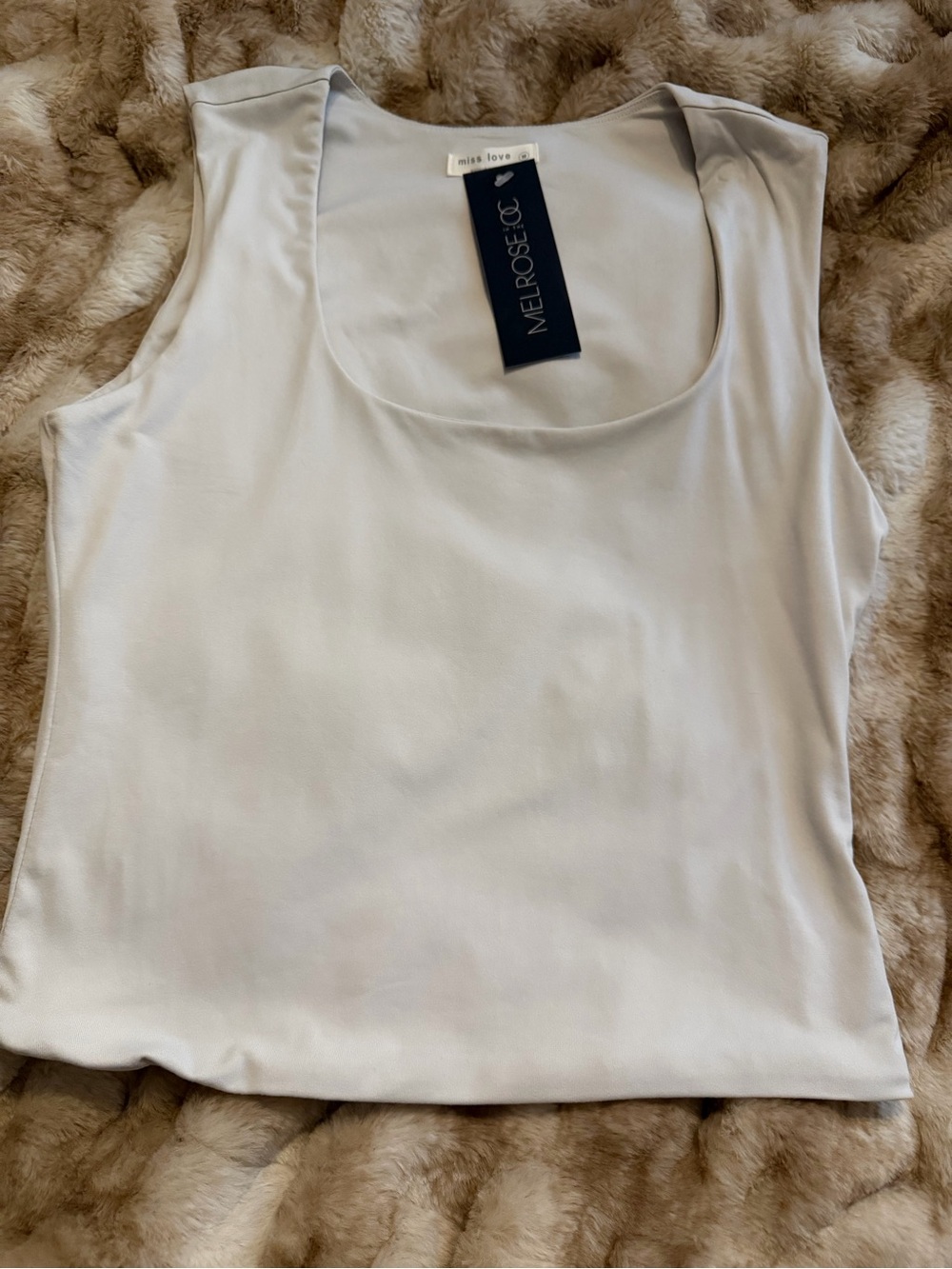 Melrose & Co. Cream Scoop Neck Tank - Sleeveless Essentials